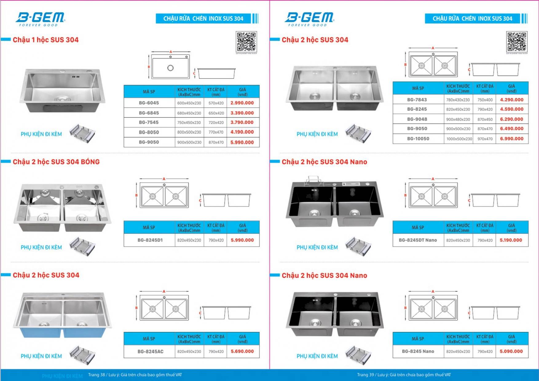 Thiết bị vệ sinh BGEM Catalogue và Bảng giá mới nhất  2024 /Page 20